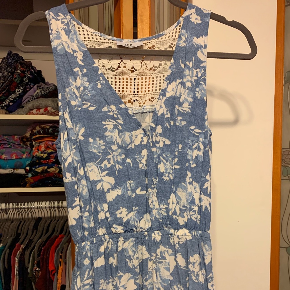 Blue and White Floral Romper